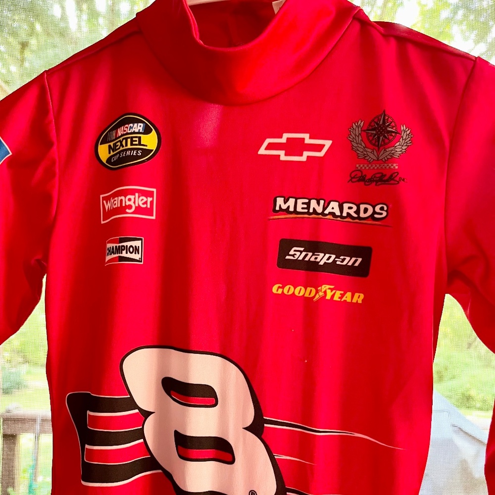 Dale Earnhardt Jr. Race car driver costume for kids, size youth medium